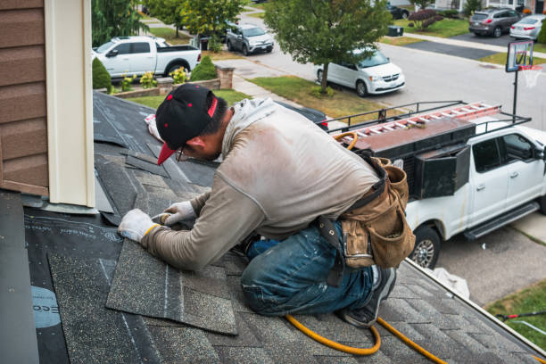 Professional Roof Inspection technician working in Buckley, MI